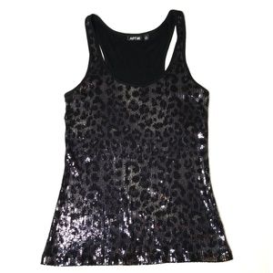 APT. 9 | Silver Leopard Sequin Tank